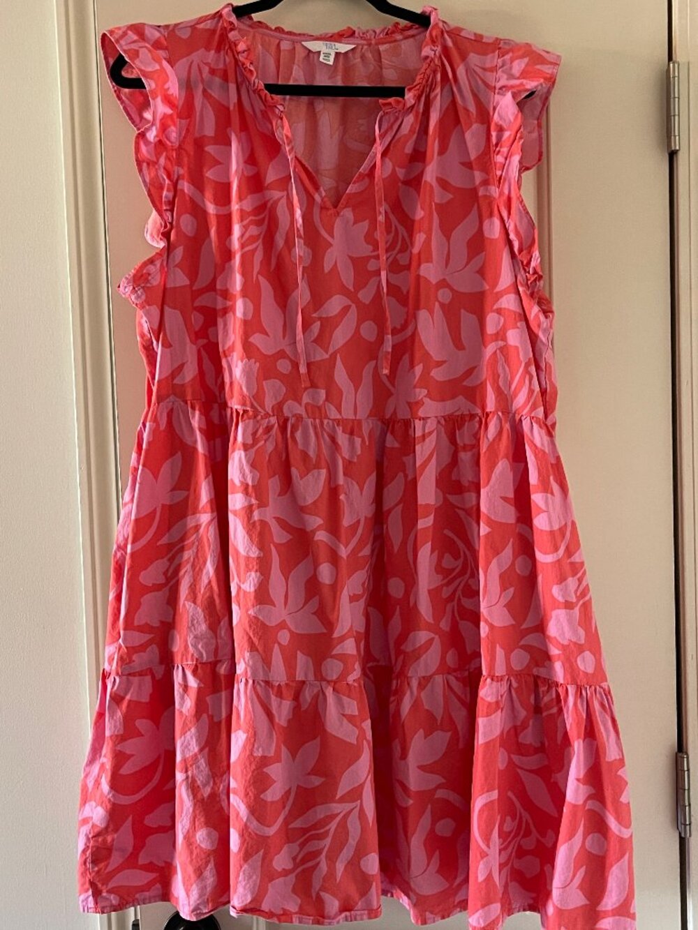 Time and Tru Walmart Tropical Ruffle Tank Dress Plus Size XXXL 22